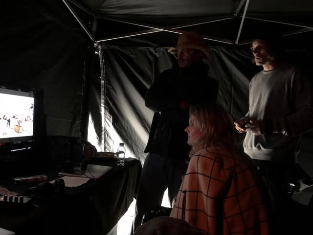 Video village under the tent